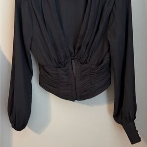 Elegant Black Women's Cropped Top